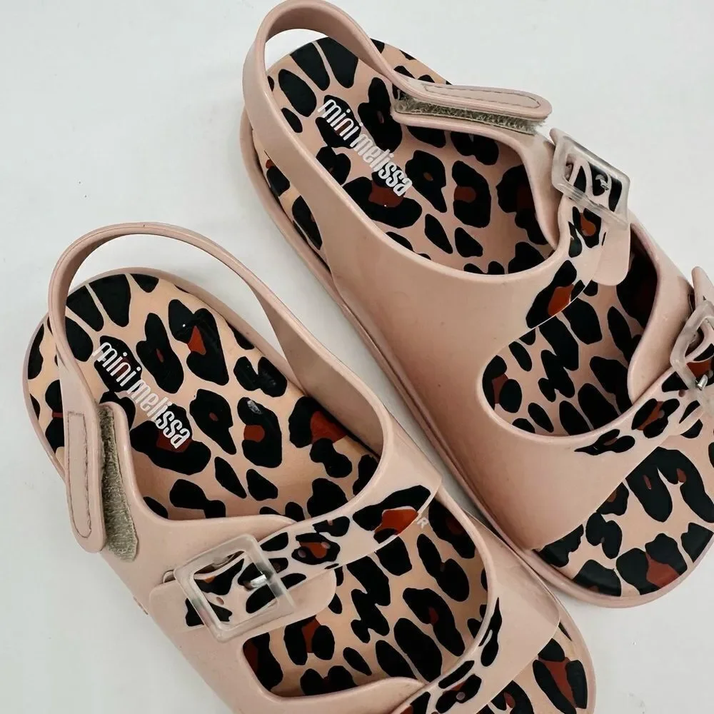 MINI MELISSA Girl's Wide II Leopard Print Sandals